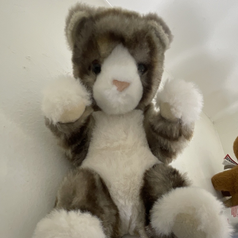 Douglas The Cuddle Toy Gray & White Cat Stuffed Animal Plush, Machine‎ Washable